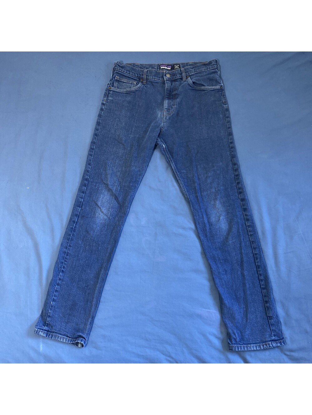 Patagonia Jeans Mens 34x32 (Fits 33x31) Blue Denim Straight/Slim Straight Fit